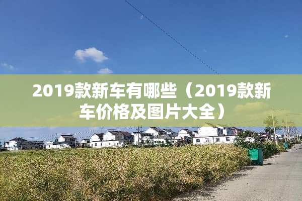 2019款新车有哪些（2019款新车价格及图片大全）