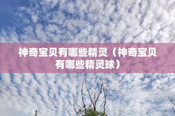神奇宝贝有哪些精灵（神奇宝贝有哪些精灵球）