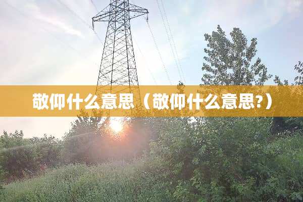 敬仰什么意思（敬仰什么意思?）