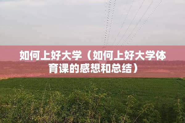 如何上好大学（如何上好大学体育课的感想和总结）