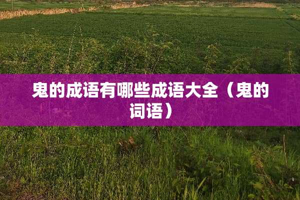 鬼的成语有哪些成语大全（鬼的词语）