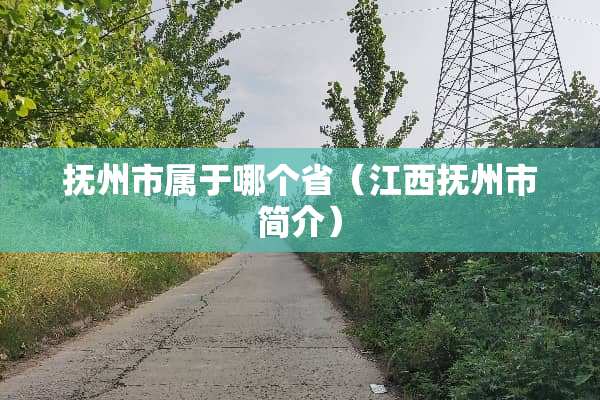 抚州市属于哪个省（江西抚州市简介）