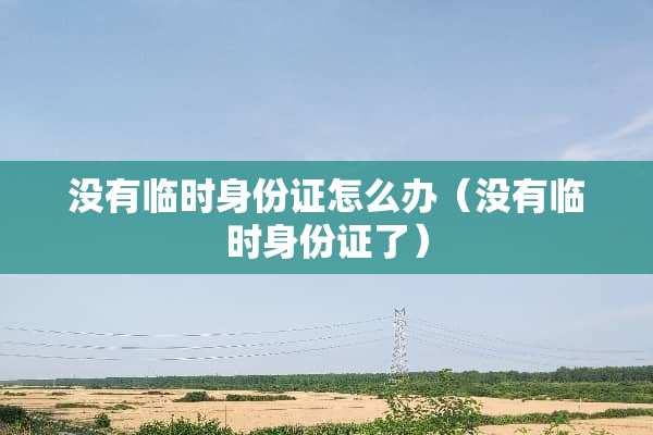 没有临时***怎么办（没有临时***了）