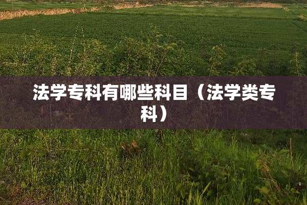 法学专科有哪些科目（法学类专科）