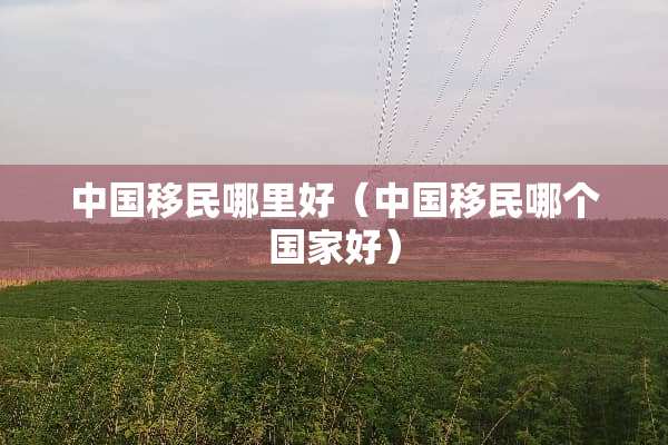 中国移民哪里好（中国移民哪个国家好）