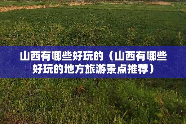 山西有哪些好玩的（山西有哪些好玩的地方旅游景点推荐）