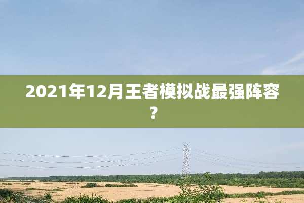 2021年12月王者模拟战最强阵容？