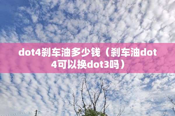 dot4刹车油多少钱（刹车油dot4可以换dot3吗）