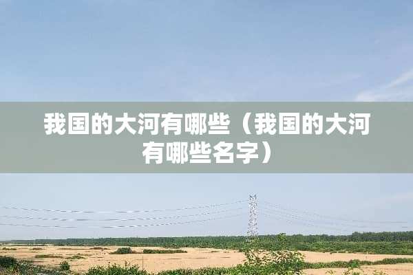 我国的大河有哪些（我国的大河有哪些名字）