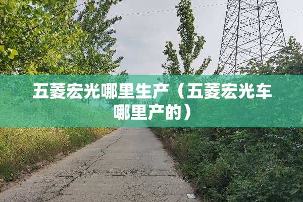 五菱宏光哪里生产（五菱宏光车哪里产的）