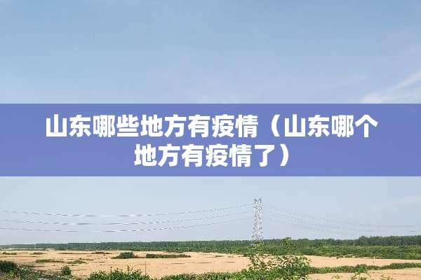 山东哪些地方有疫情（山东哪个地方有疫情了）