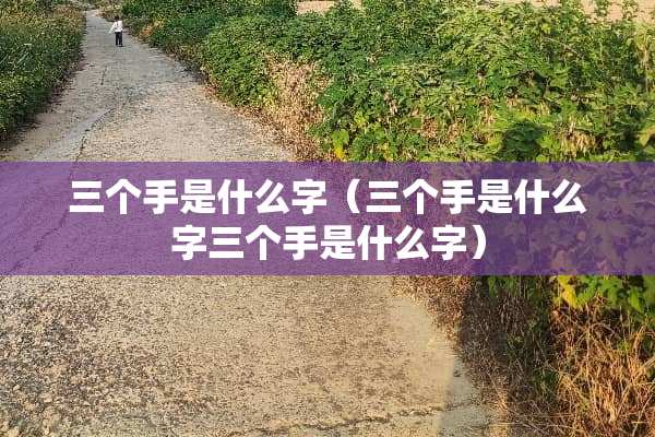 三个手是什么字（三个手是什么字三个手是什么字）