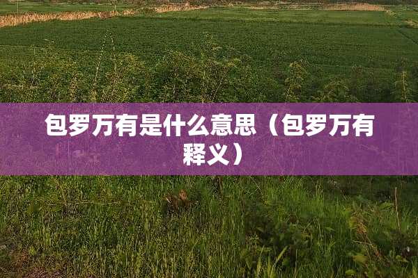 包罗万有是什么意思（包罗万有 释义）