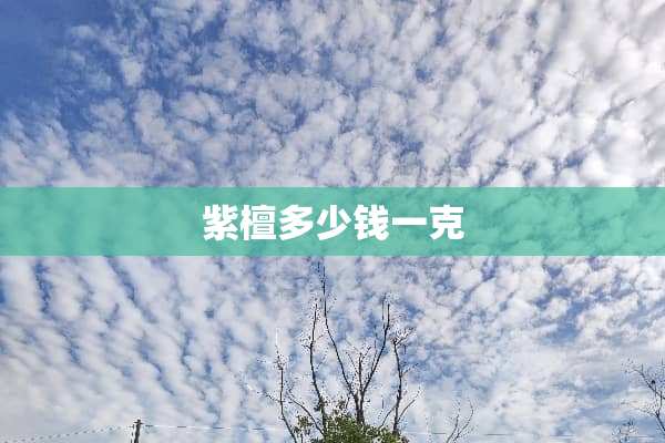 紫檀多少钱一克