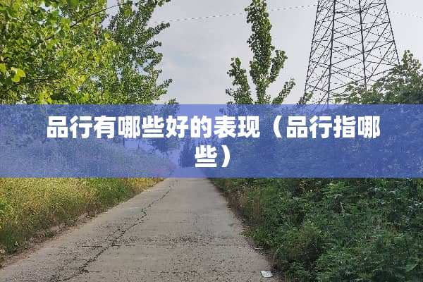 品行有哪些好的表现（品行指哪些）
