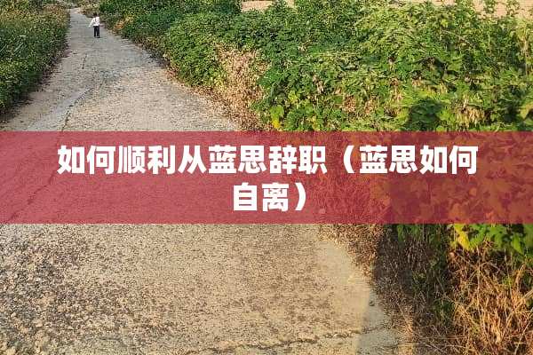 如何顺利从蓝思辞职（蓝思如何自离）