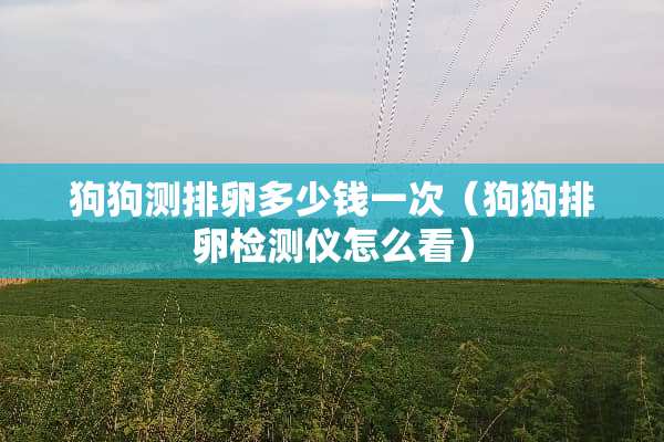 狗狗测排卵多少钱一次（狗狗排卵检测仪怎么看）
