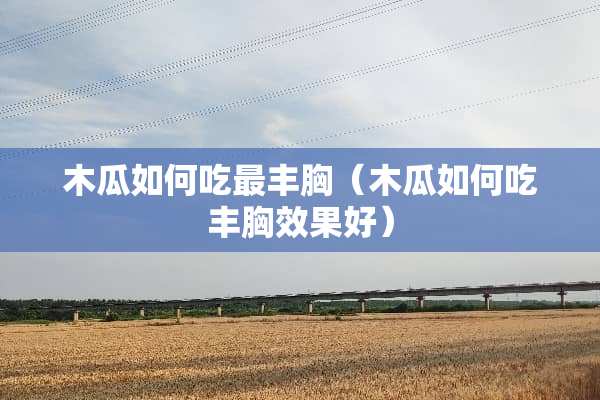木瓜如何吃最丰胸（木瓜如何吃丰胸效果好）