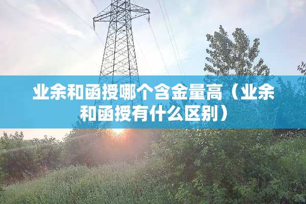 业余和函授哪个含金量高（业余和函授有什么区别）