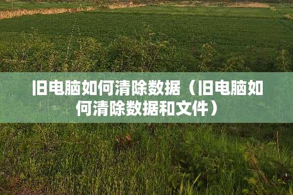 旧电脑如何清除数据（旧电脑如何清除数据和文件）