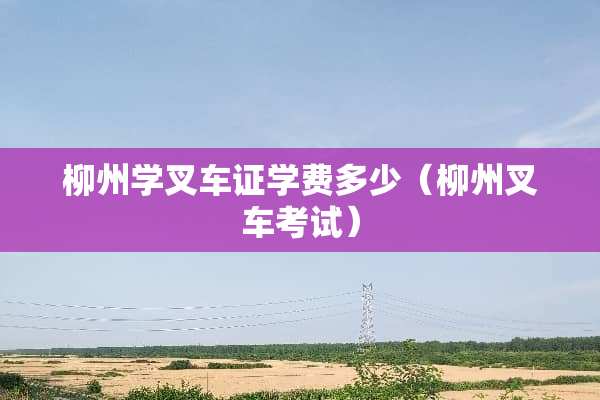 柳州学叉车证学费多少（柳州叉车考试）