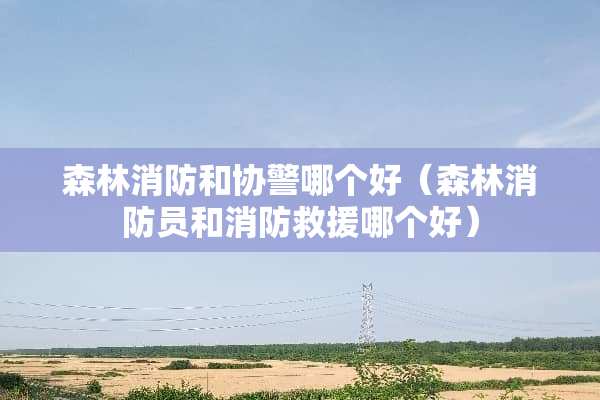 森林消防和协警哪个好（森林消防员和消防救援哪个好）