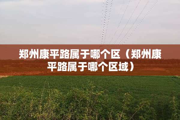 郑州康平路属于哪个区（郑州康平路属于哪个区域）