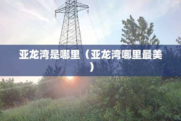 亚龙湾是哪里（亚龙湾哪里最美）