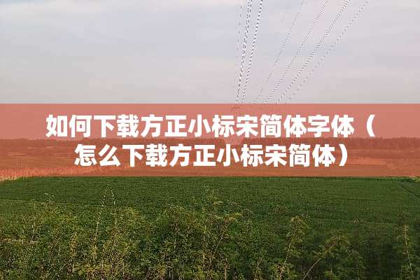 如何下载方正小标宋简体字体（怎么下载方正小标宋简体）