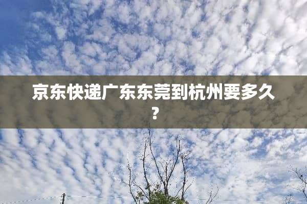 京东快递广东东莞到杭州要多久？