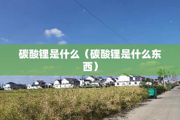 碳酸锂是什么（碳酸锂是什么东西）