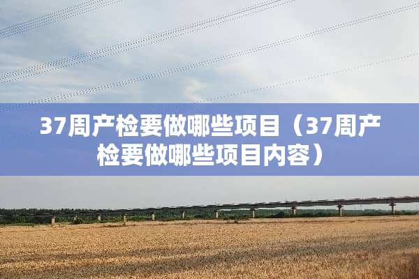 37周产检要做哪些项目（37周产检要做哪些项目内容）