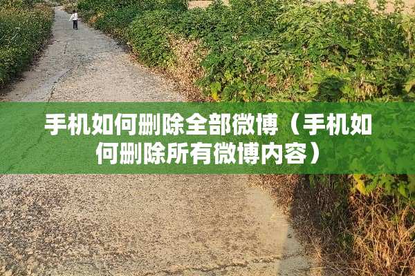 手机如何删除全部微博（手机如何删除所有微博内容）
