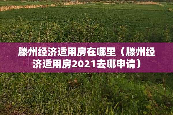 滕州经济适用房在哪里（滕州经济适用房2021去哪申请）