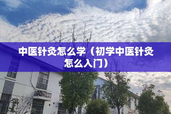 中医针灸怎么学（初学中医针灸怎么入门）