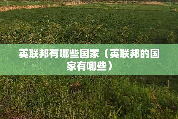 英联邦有哪些国家（英联邦的国家有哪些）