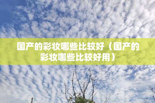 国产的彩妆哪些比较好（国产的彩妆哪些比较好用）