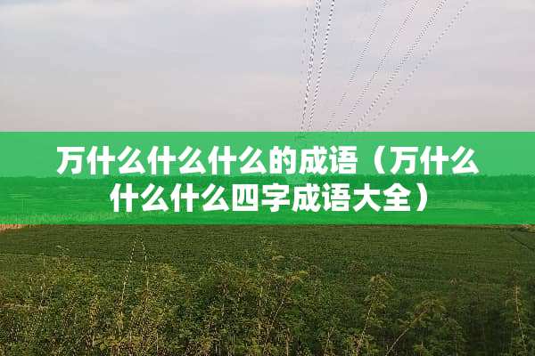万什么什么什么的成语（万什么什么什么四字成语大全）