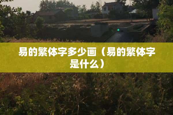 易的繁体字多少画（易的繁体字是什么）