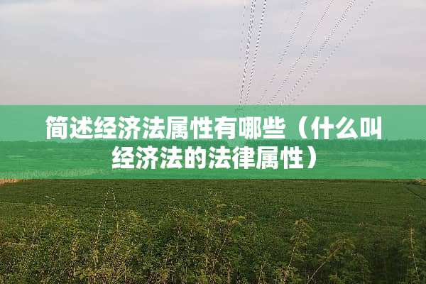 简述经济法属性有哪些（什么叫经济法的法律属性）