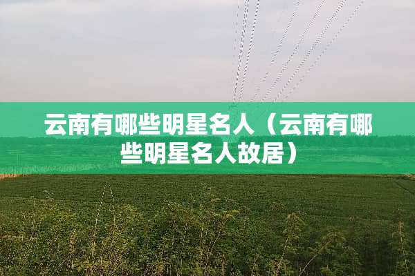 云南有哪些明星名人（云南有哪些明星名人故居）