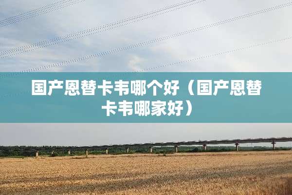 国产恩替卡韦哪个好（国产恩替卡韦哪家好）