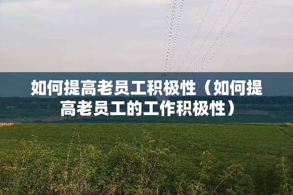 如何提高老员工积极性（如何提高老员工的工作积极性）