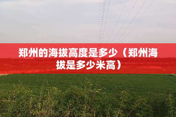 郑州的海拔高度是多少（郑州海拔是多少米高）