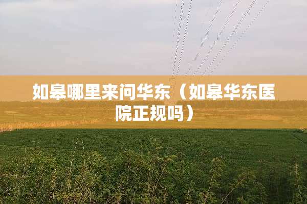 如皋哪里来问华东（如皋华东医院正规吗）
