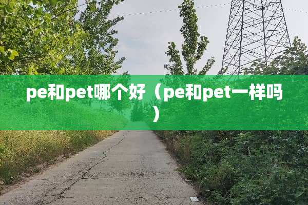 pe和pet哪个好（pe和pet一样吗）