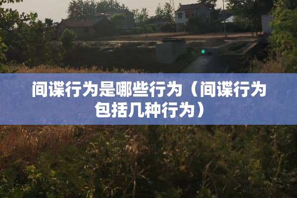 **行为是哪些行为（**行为包括几种行为）