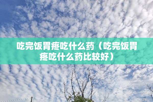吃完饭胃疼吃什么药（吃完饭胃疼吃什么药比较好）