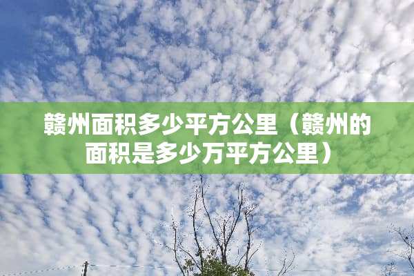 赣州面积多少平方公里（赣州的面积是多少万平方公里）
