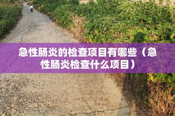 急性肠炎的检查项目有哪些（急性肠炎检查什么项目）